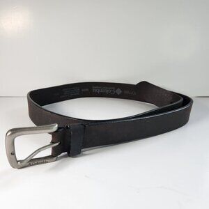 Columbia Leather Belt Mens Size Large 38 Brown Single Prong Silver Buckle